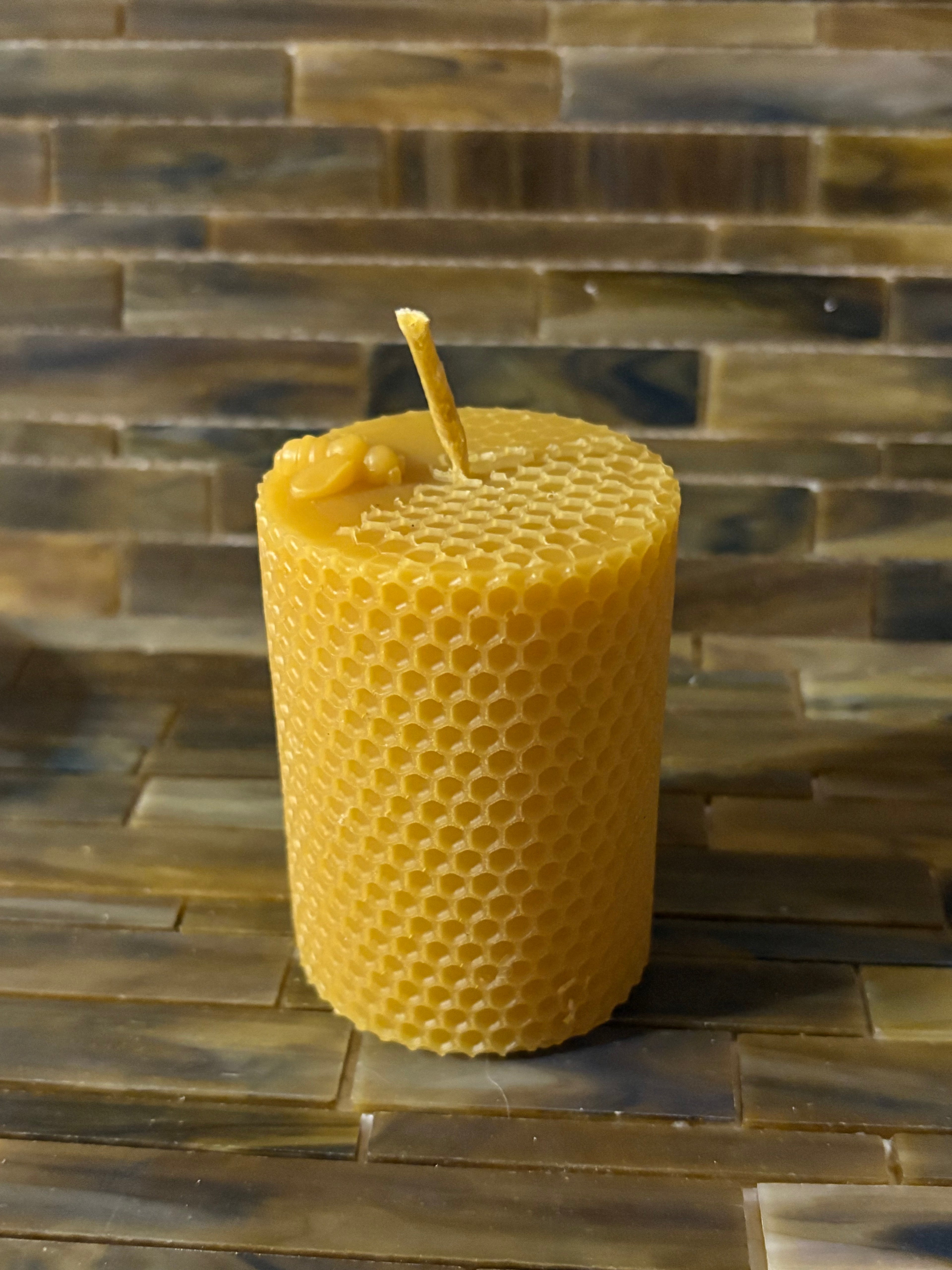 3 oz Round Beeswax Candle
